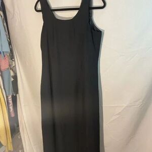 Stage Accents Vintage Chic Black Sheath Silk Midi Dress Sz 20